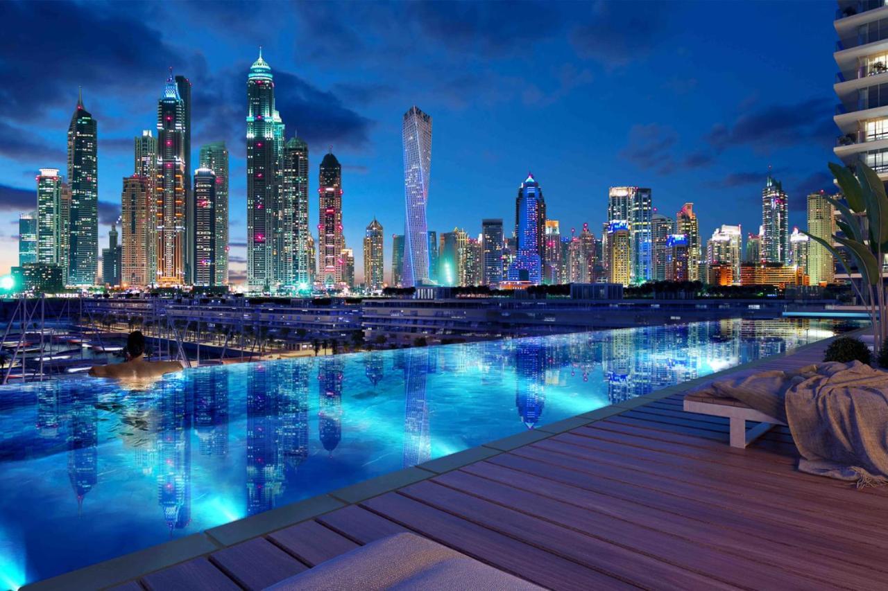 Livbnb Suites - 3 Bedroom With Private Beach Marina Skyline View Dubai Exteriör bild